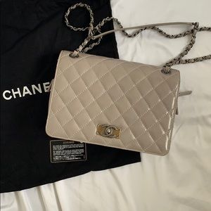 Chanel flap bag gray
